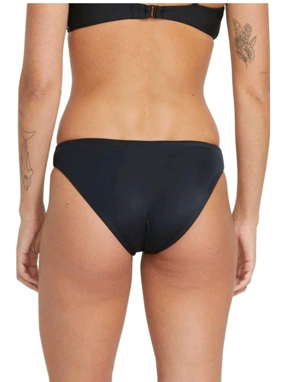 Volcom Womens M Simply Seamless Full Bikini Bottom Black Swim Beach NWT